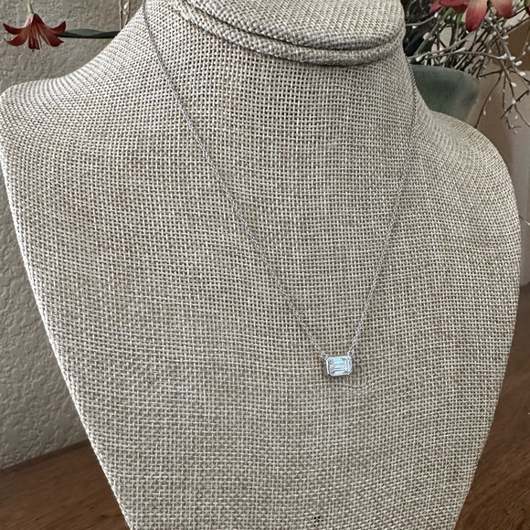 ♦️Emerald Cut CZ 925 Silver Necklace - Picture 4 of 5